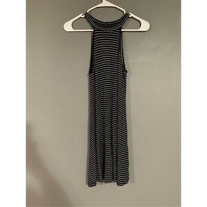 American Eagle Soft And Sexy Black And White High Neck Halter Dress Size S